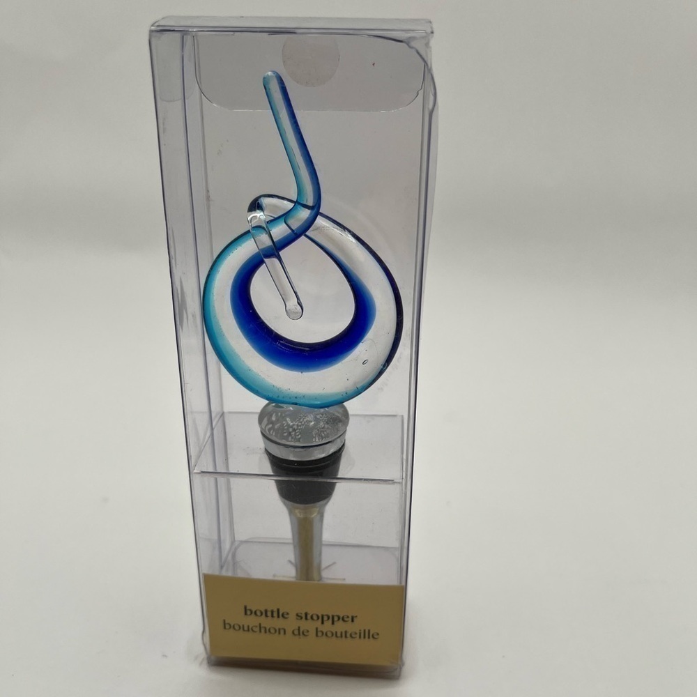 NIB Pier 1 Blue Glass Bottle Stopper